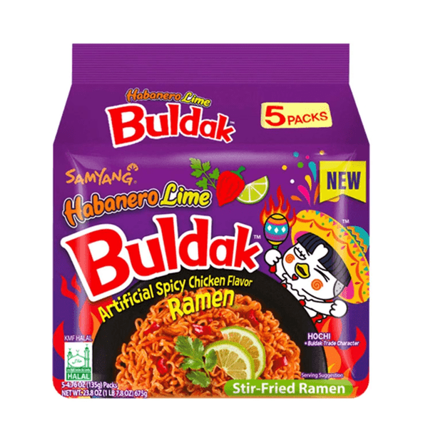 Samyang Buldak Chicken Ramen Noodles Habanero Lime (5pk)