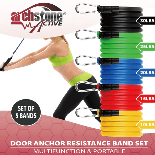 Archstone Active: Door Anchor Resistance Bands - Pack of 1 Set (5pc) Simple Archstone Active 