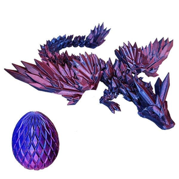 3D Printed Dragon Scale Egg Fidget Toy with Egg Included (Multiple Colors) Simple magazineracksdirect Purple & Blue Winged 