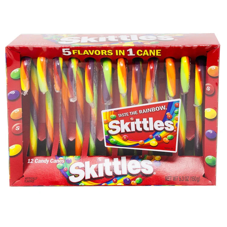 Skittles Candy Canes - 12ct Simple Skittles 