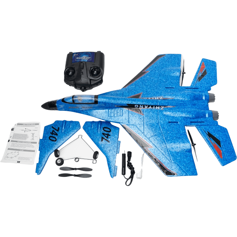 Topwinger 2.4G Remote Control Fighter Jet with Extra Battery Showcase
