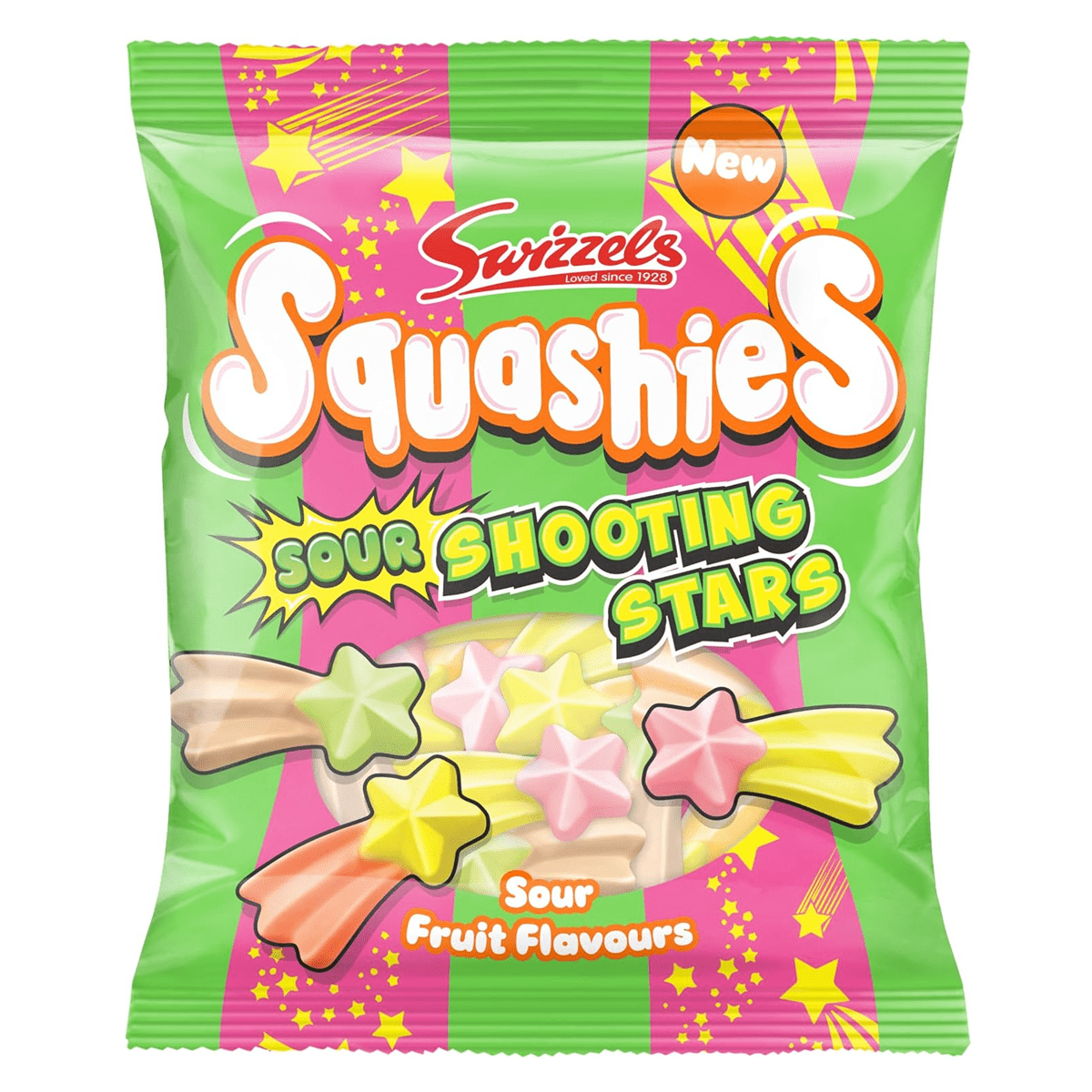 Swizzels Squashies Sour Shooting Stars - (100g) Imported From England Simple Squashies 