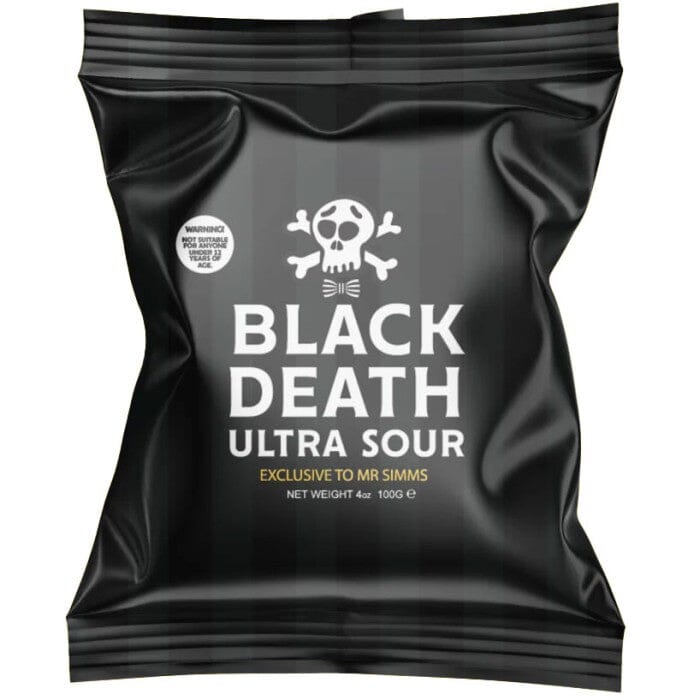 Mr. Simms Sweet Shoppe: Black Death Ultra Sour Hard Candy (Imported From England) Simple Mr. Simms 