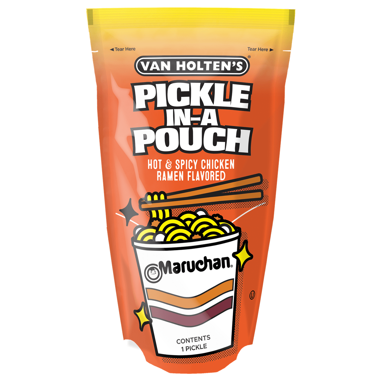 Van Holten’s MARUCHAN Hot Spicy Chicken Ramen Pickle In A Pouch - 1pc Simple Van Holten's 