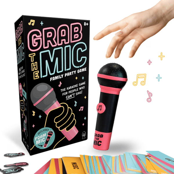 Grab The Mic Fun Music Card Game Family Karaoke Party Board Games 2-10 Players | UK
