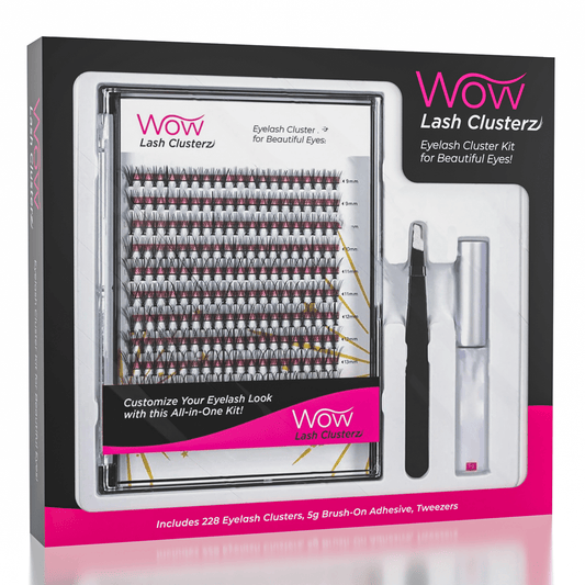 WOW Lash Clusterz Kit | 288 Eyelash Clusters | Includes Glue & Tweezers! Simple WOW Beauty 