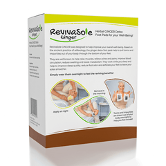 RevivaSole Ginger Detox Foot Pads (20pc) Natural Detox Feet Patches Simple Reviva 