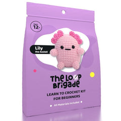 The LOOP Brigade: DIY Mini Crochet Plush Toy Complete Kit For Beginners - Lily the Axolotl Simple Exclusive 