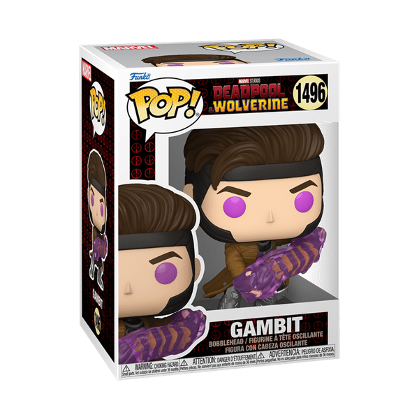 Funko Pop! Marvel: Deadpool 3 - Gambit with Charged Cards Simple Funko 