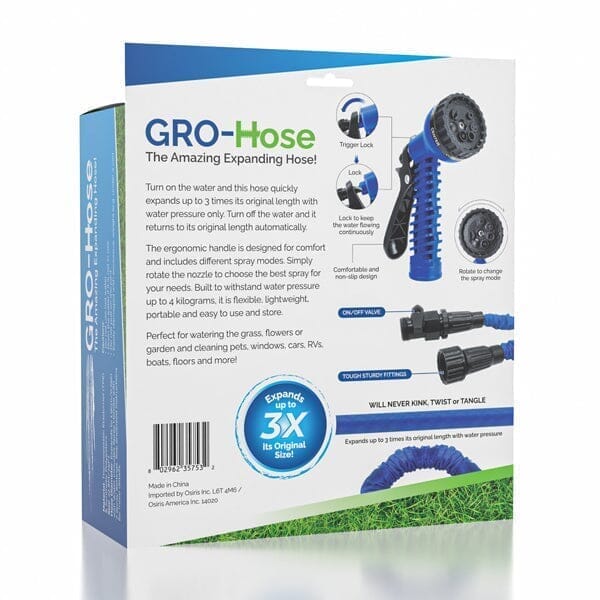 GRO-Hose BLUE | 75ft Expandable Hose With Sprayer Nozzle Simple Showcase 