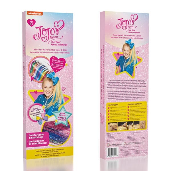 JoJo Siwa Hair Tinsel Kit | 12 Colors w/ Beads & Application Tool Simple Showcase 