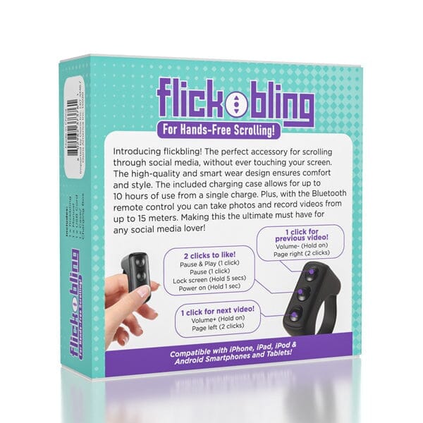 flickbling | Bluetooth Ring For Hands-Free Scrolling | As Seen On TikTok! Simple Showcase 