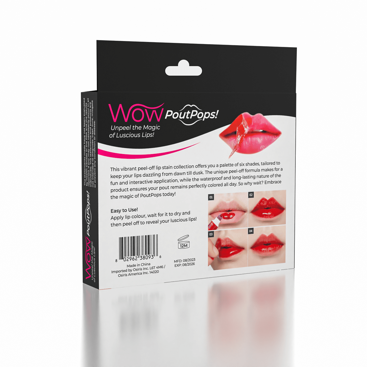 WOW PoutPops (6 Colors) | Peel-Off Lip Stain | As Seen On TikTok! Simple WOW Beauty 