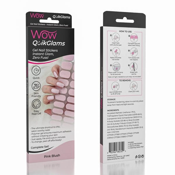 WOW QuikGlams (22pc) | Instant Manicure Gel Polish Nail Stickers | Multiple Styles | Pre-Order Preorder Showcase Pink Blush 