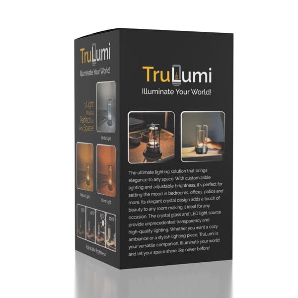 TruLumi Crystal Lantern Silver LED Table Lamp Preorder magazineracksdirect 