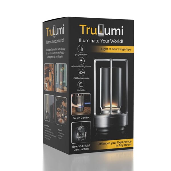 TruLumi Crystal Lantern Silver LED Table Lamp Preorder magazineracksdirect 