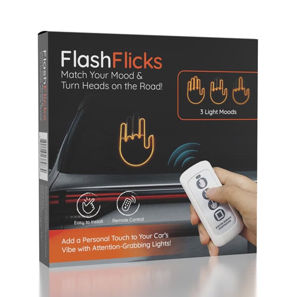 FlashFlicks Funny LED Car Accessory (w/ Remote) Novelty Truck Gadget Hand Signal Light For Road Communication