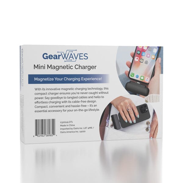 GearWaves: Mini Magnetic 3-in-1 Portable Device Charger Power Bank Simple Showcase 