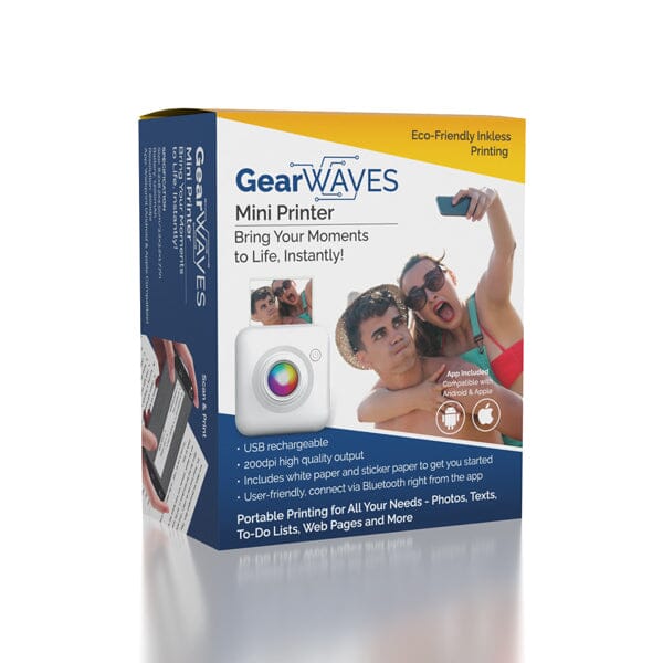 GearWaves: Mini Portable Inkless Thermal Printer For Phone Photos Simple magazineracksdirect 