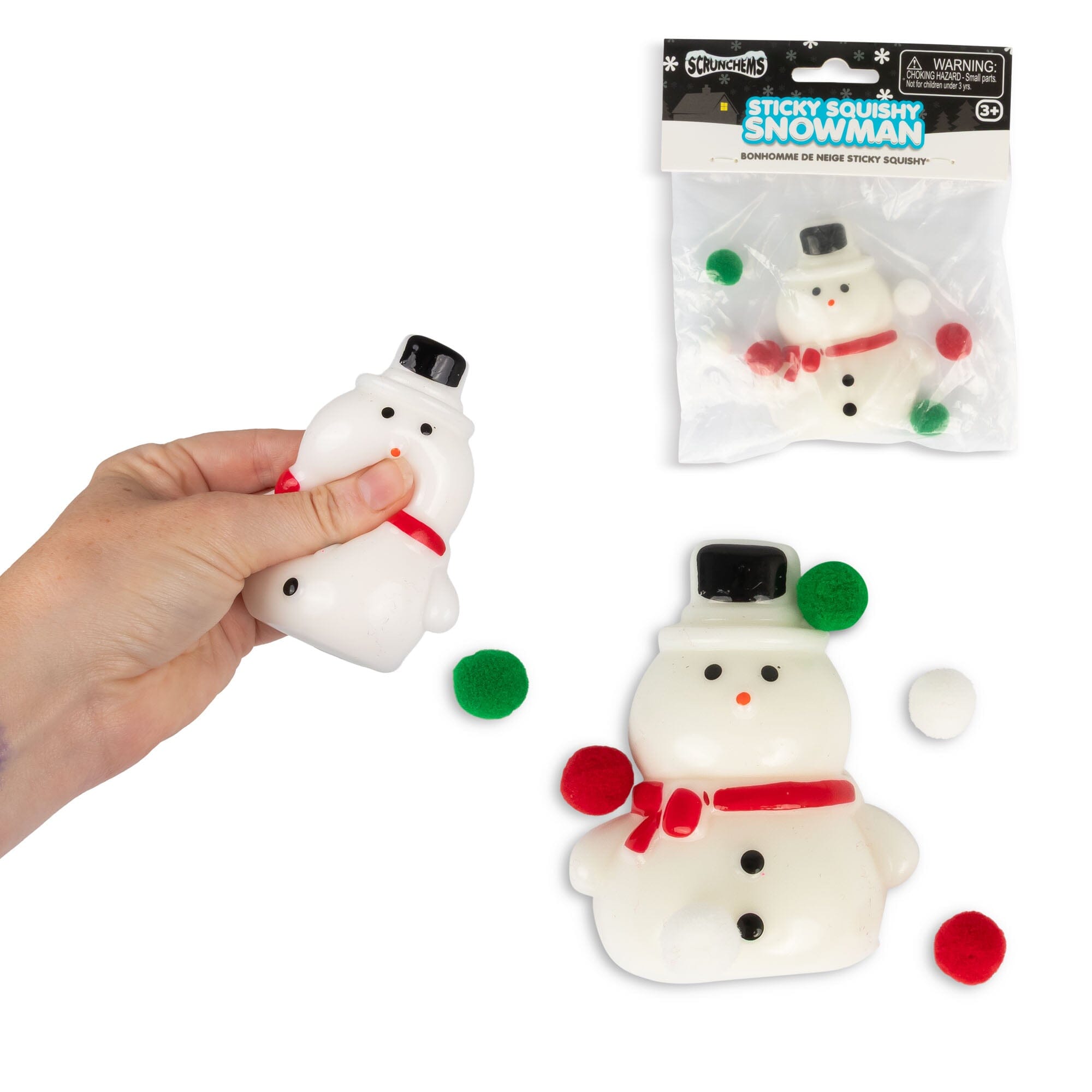 Scrunchems Sticky Squishy Snowman Fidget Toy (1pc) Simple Scrunchems 