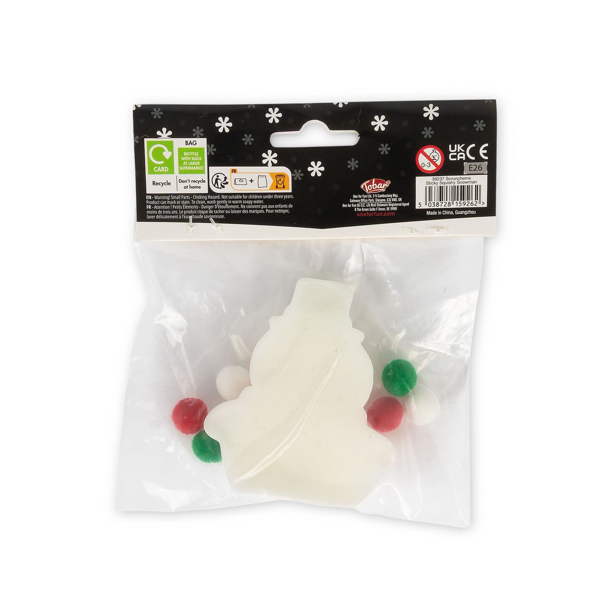 Scrunchems Sticky Squishy Snowman Fidget Toy (1pc) Simple Scrunchems 