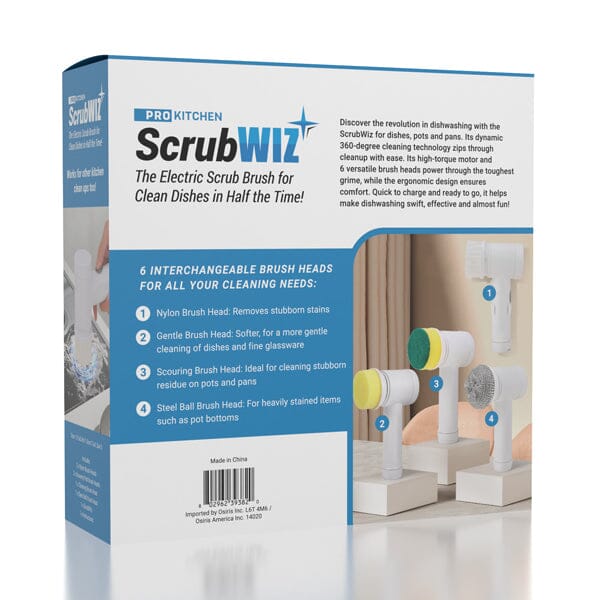 ProKitchen ScrubWIZ Electric Multi-Functional Scrub Brush Preorder magazineracksdirect 