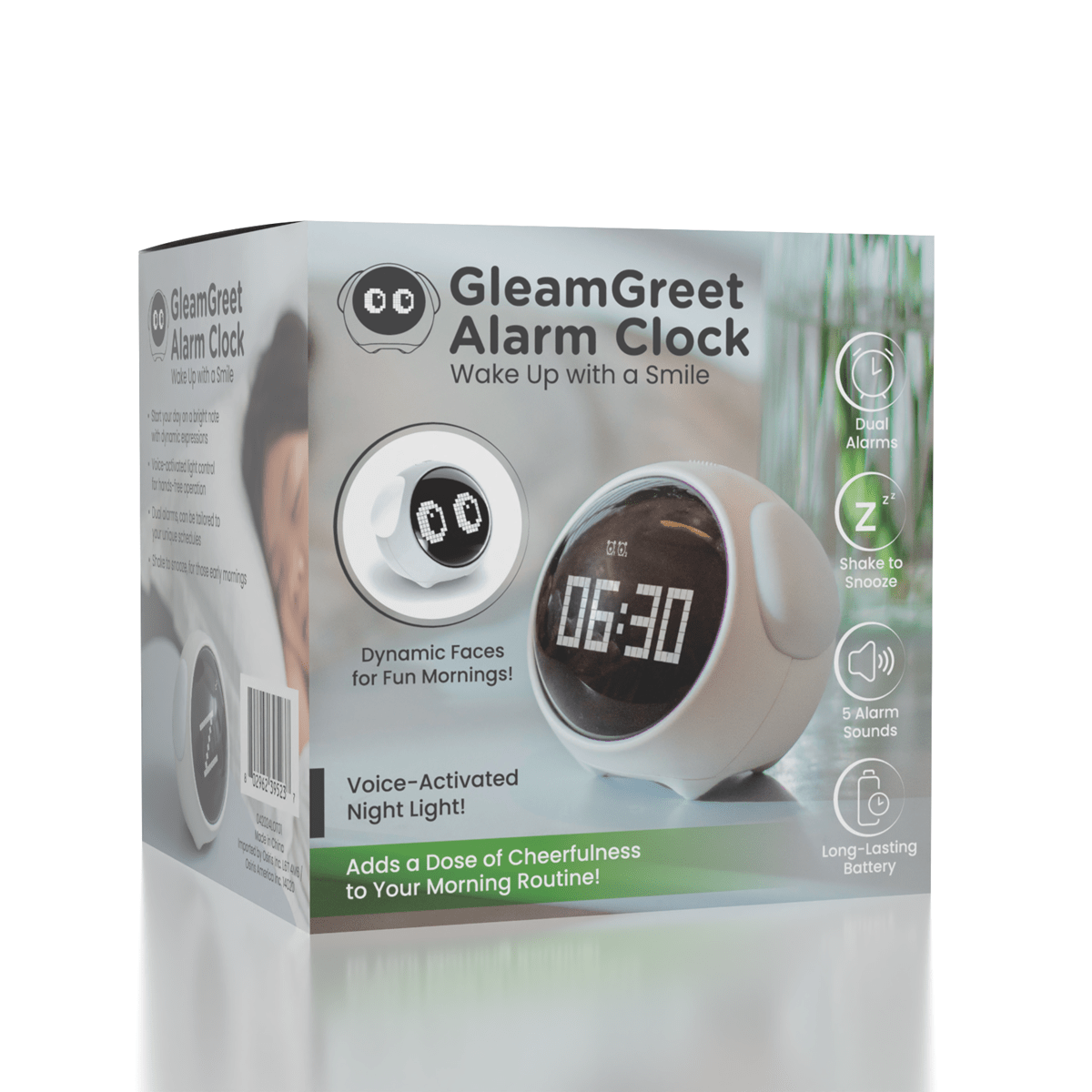 GleamGreet Digital Cute Face Alarm Clock Simple Exclusive 