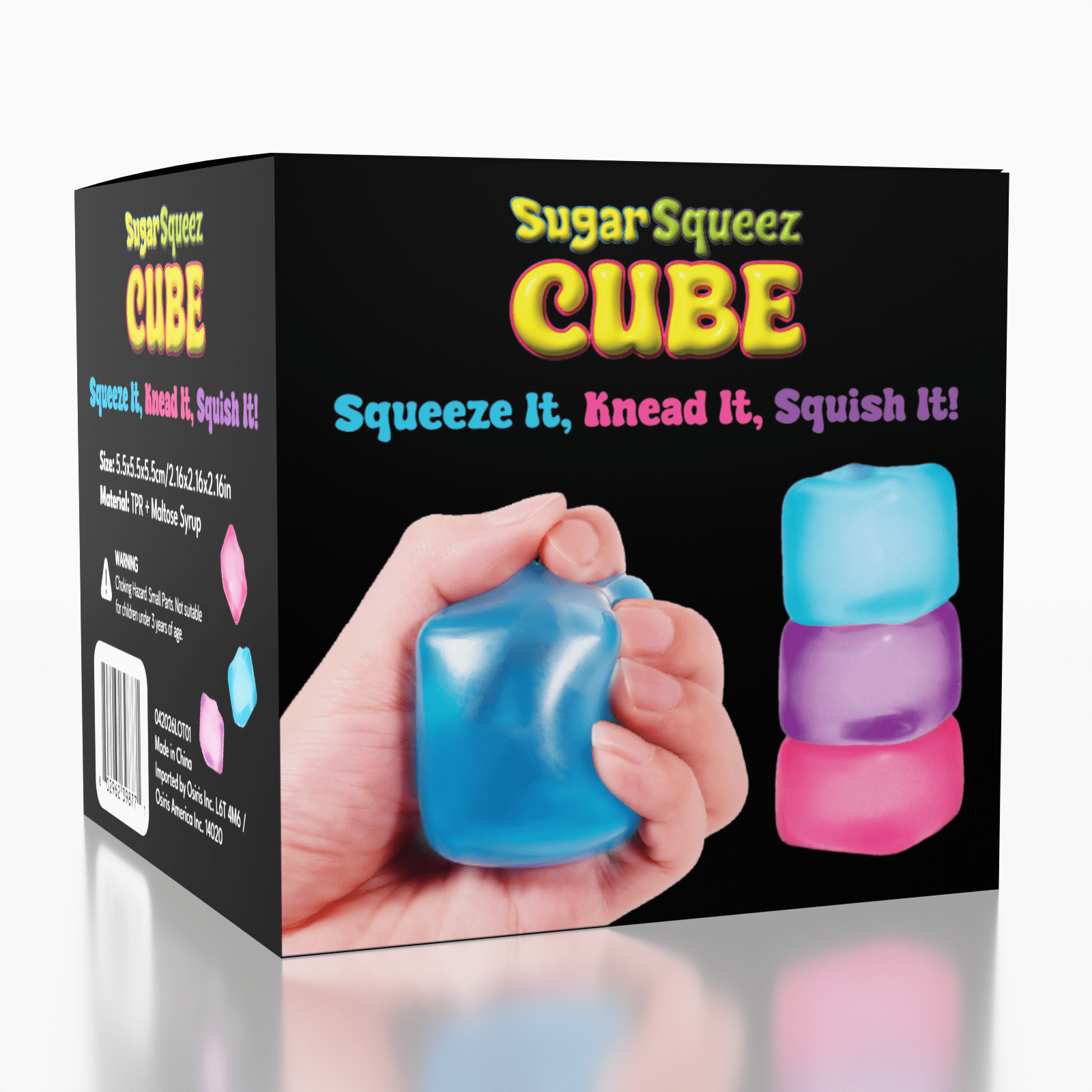 SugarSqueez Cube Original Size Squishy Fidget Sugar Stress Ball (1pc) Color Ships Assorted Simple Exclusive 