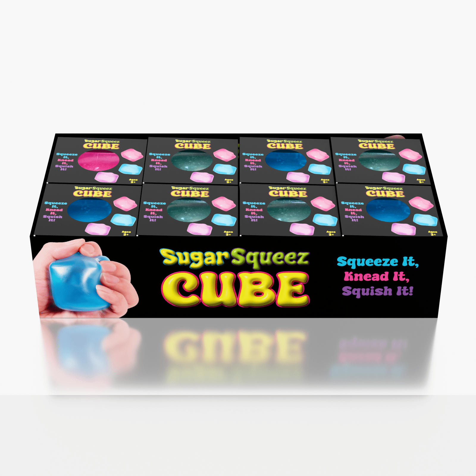 SugarSqueez Cube Original Size Squishy Fidget Sugar Stress Ball (1pc) Color Ships Assorted Simple Exclusive 