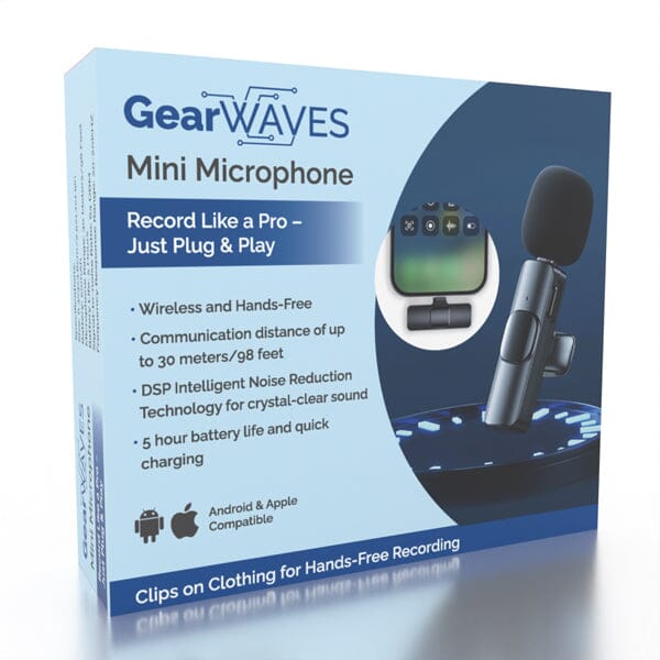 GearWaves: Mini Wireless Clip-On Microphone (Smartphone Compatible) Preorder magazineracksdirect 