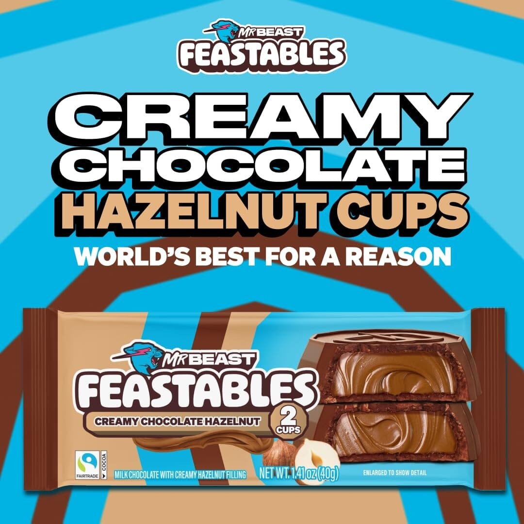 Mr Beast: Feastables Creamy Hazelnut Chocolate Cups - 1.41oz Simple MrBeast 