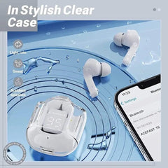 TWS - Wireless Earbuds With Digital Display and Transparent Case Simple magazineracksdirect 