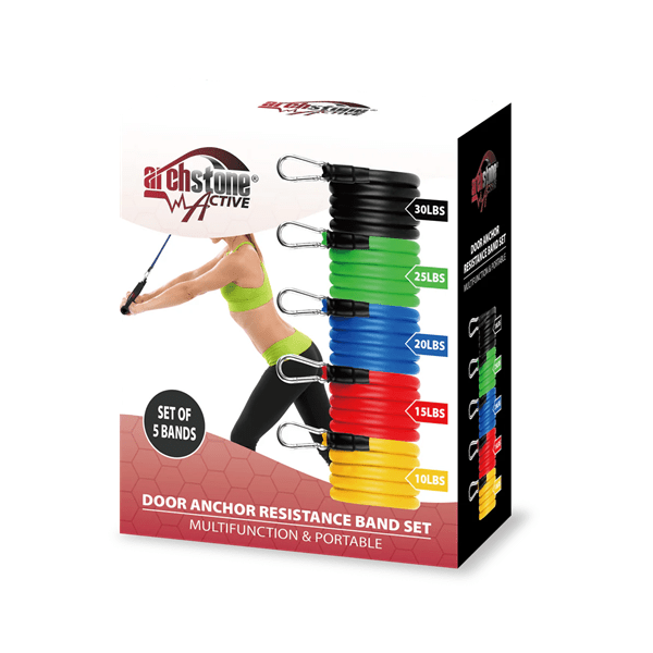 Archstone Active: Door Anchor Resistance Bands - Pack of 1 Set (5pc) Simple Archstone Active 