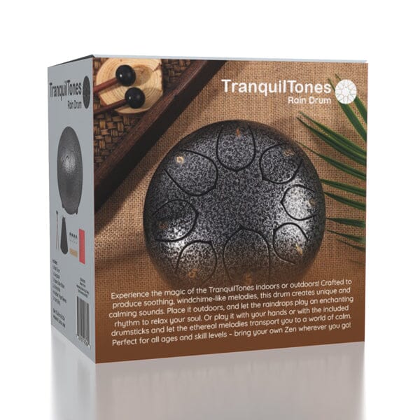 TranquilTones 6" Garden Rain Drum in Matte Black Simple Exclusive 