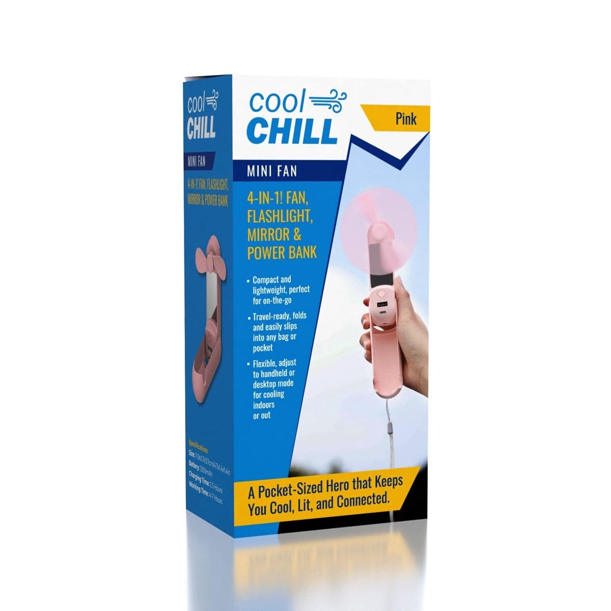 Cool Chill 3 in 1 Handled Mini Fan - Multi Color Simple Cool Chill 