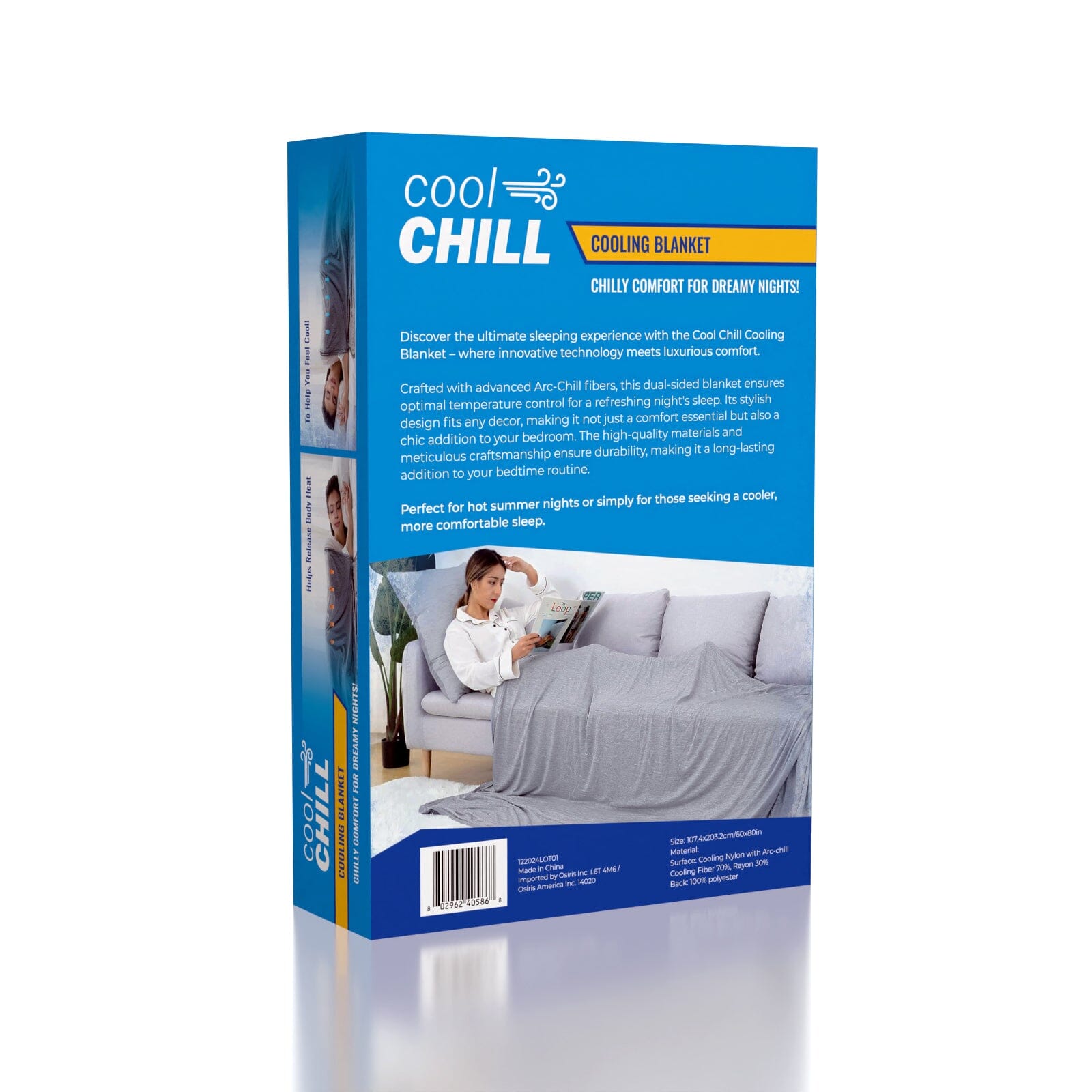 Cool Chill Cooling Lightweight Breathable Blanket Grey - Large Simple Cool Chill 