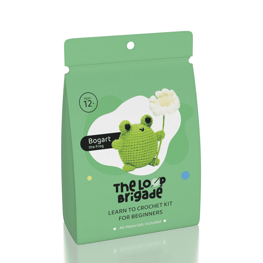 The LOOP Brigade: DIY Mini Crochet Plush Toy Complete Kit For Beginners - Bogart the Frog Simple Exclusive 