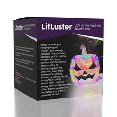 LitLuster LED Holographic Halloween Pumpkin Decor Lamp (1pc) Battery or USB Simple Exclusive 