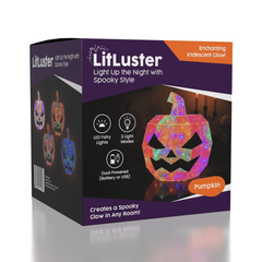 LitLuster LED Holographic Halloween Pumpkin Decor Lamp (1pc) Battery or USB Simple Exclusive 