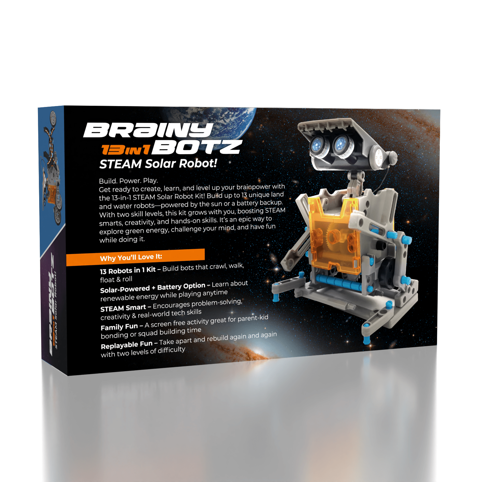 BrainyBotz 13-in-1 DIY Robot Solar-Powered Smart STEM Building & Programming Kit (190pc) Simple Exclusive 