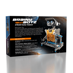 BrainyBotz 13-in-1 DIY Robot Solar-Powered Smart STEM Building & Programming Kit (190pc) Simple Exclusive 