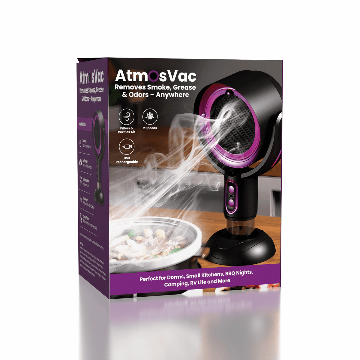 AtmosVac Portable Extractor Fan for Kitchen Odors (1pc) USB Rechargeable Simple Exclusive 