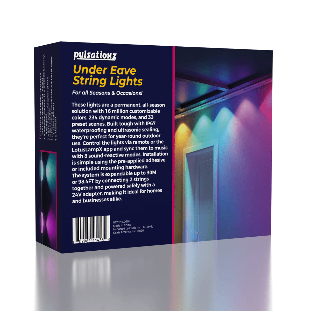 Pulsationz Under Eave String Lights (49.2ft) Simple Pulsationz 