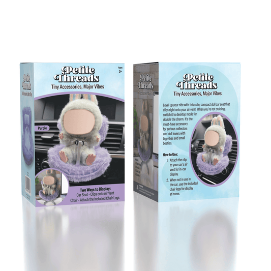 Mini Car Seat For Plush Dolls (1pc) Multiple Colors - Petite Threads Simple Exclusive 