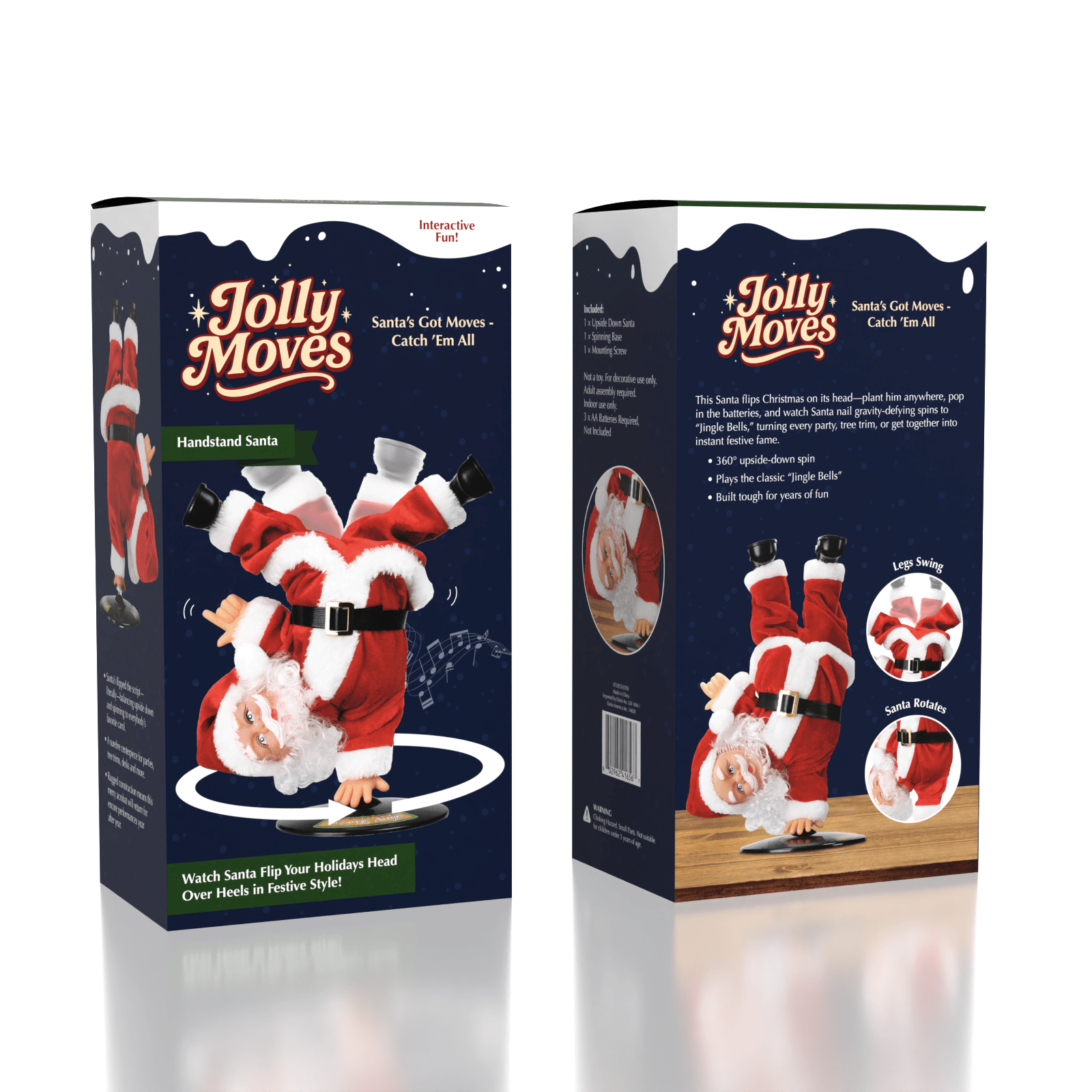 Jolly Moves: Breakdancing Handstand Santa Claus Fun Christmas Decor Simple Exclusive 