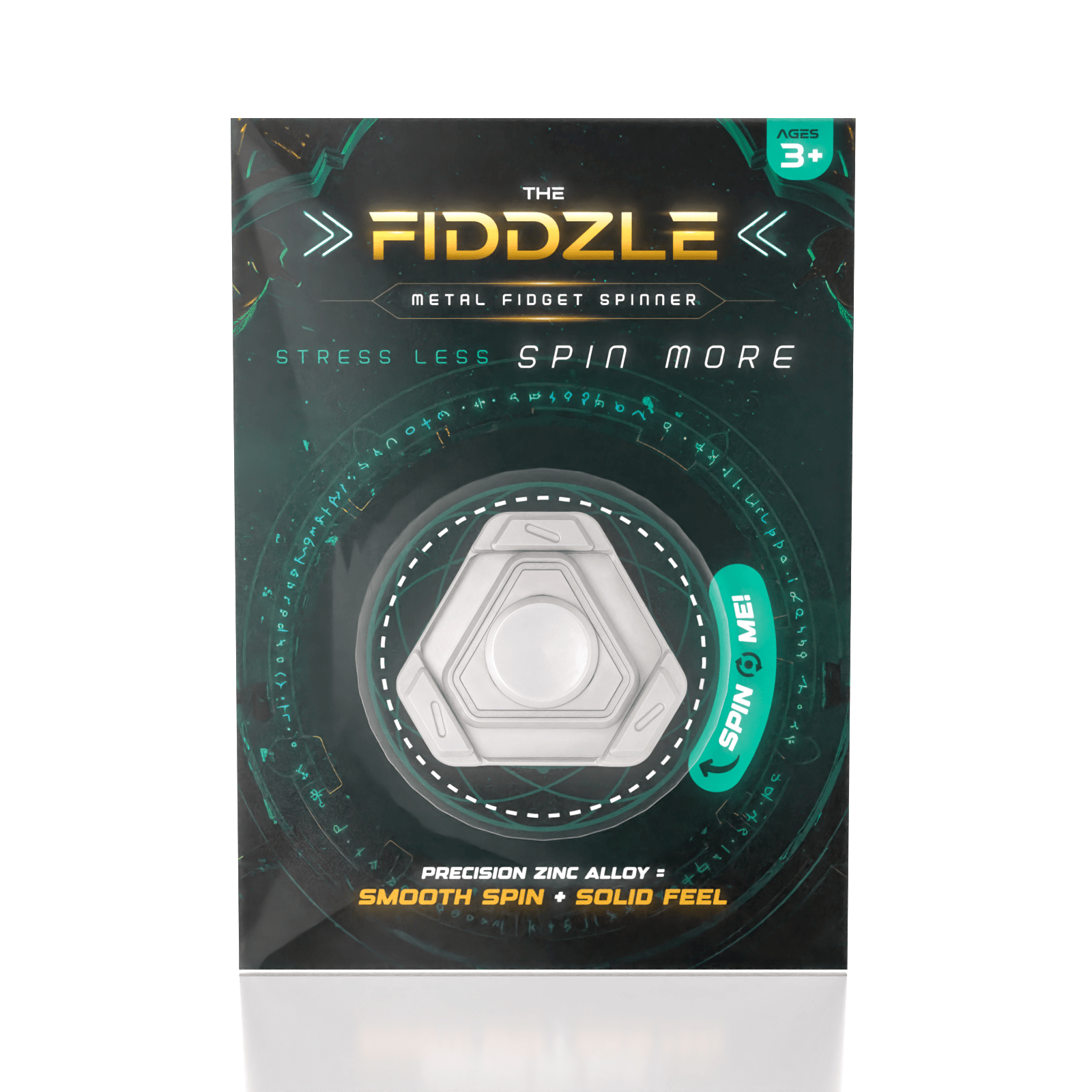 The Fiddzle: Metal Fidget Spinner Simple 3D Treasures Traingle 