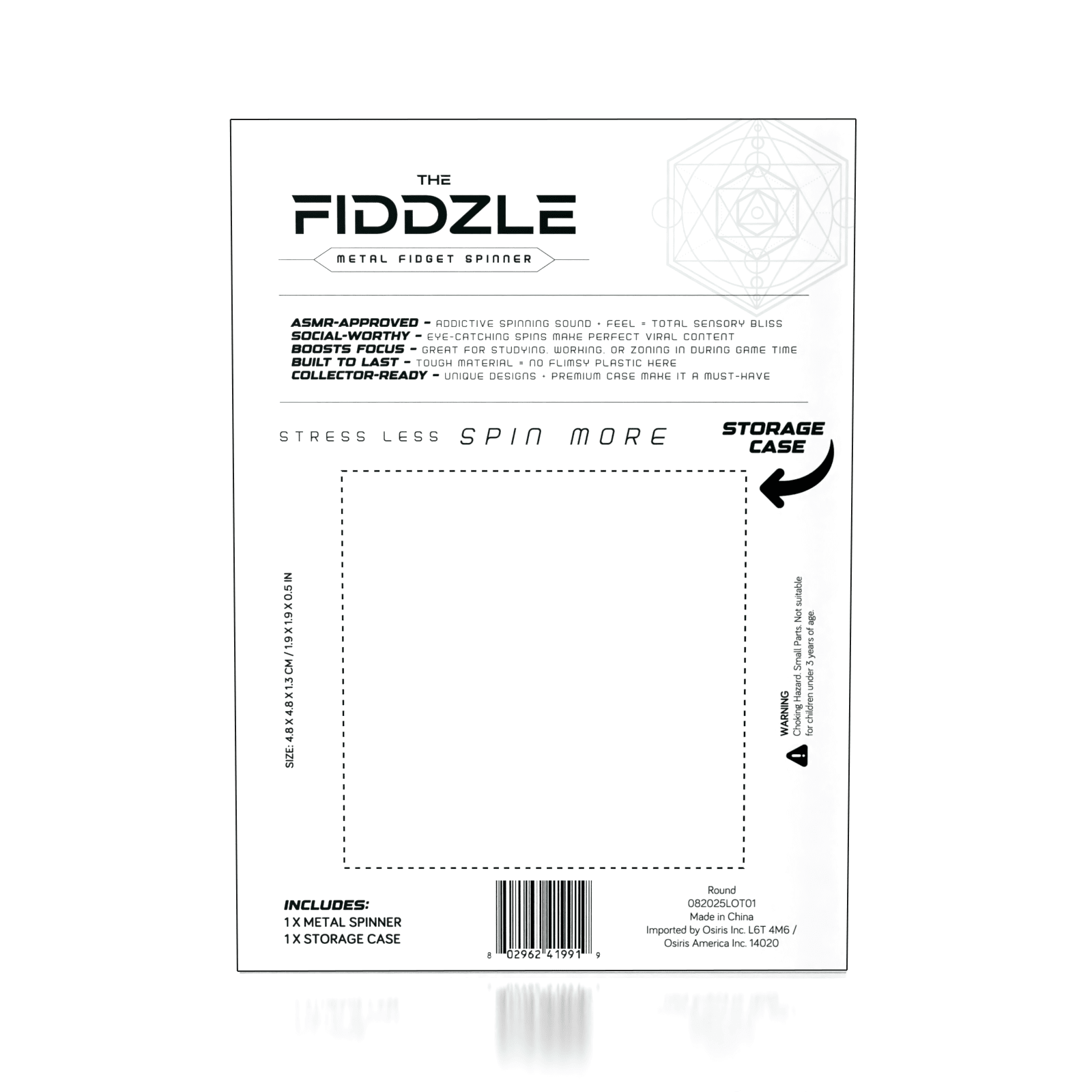 The Fiddzle: Metal Fidget Spinner Simple 3D Treasures 