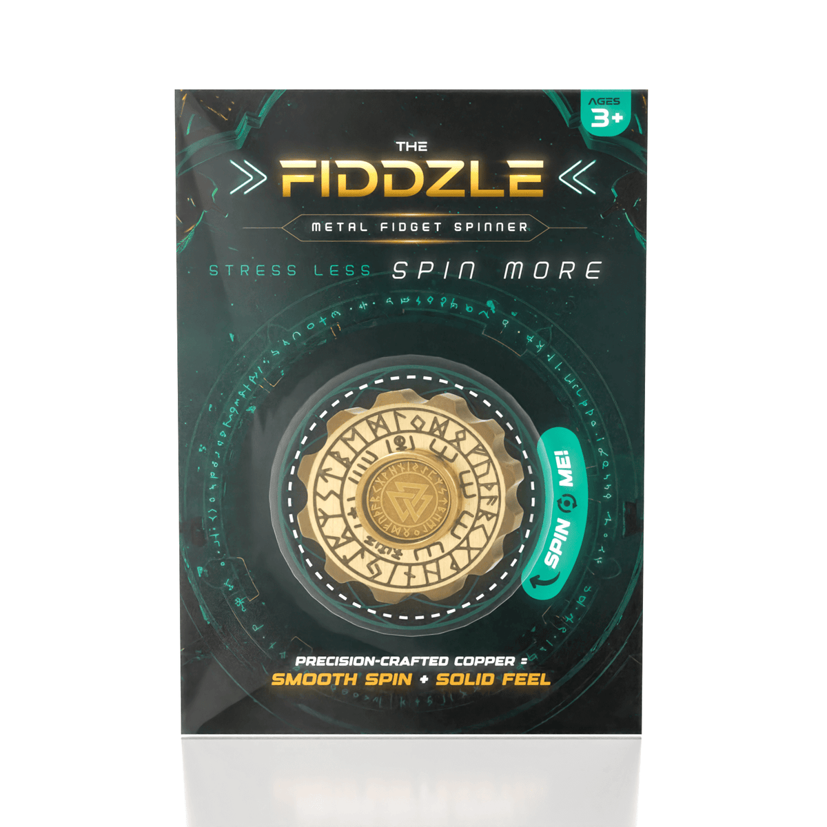 The Fiddzle: Metal Fidget Spinner Simple 3D Treasures Round 