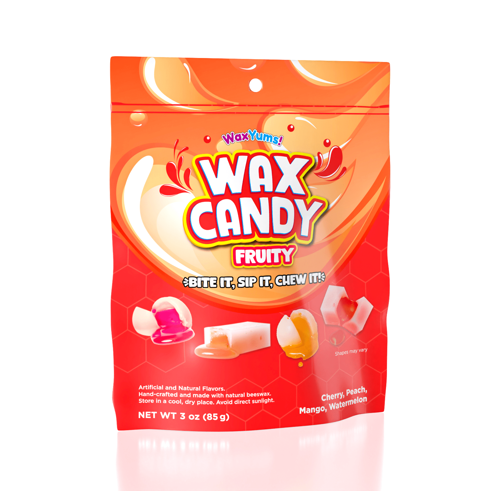 WaxYums! Chewy Gushing Fruity Wax Candy Bag (85g) Simple Exclusive 