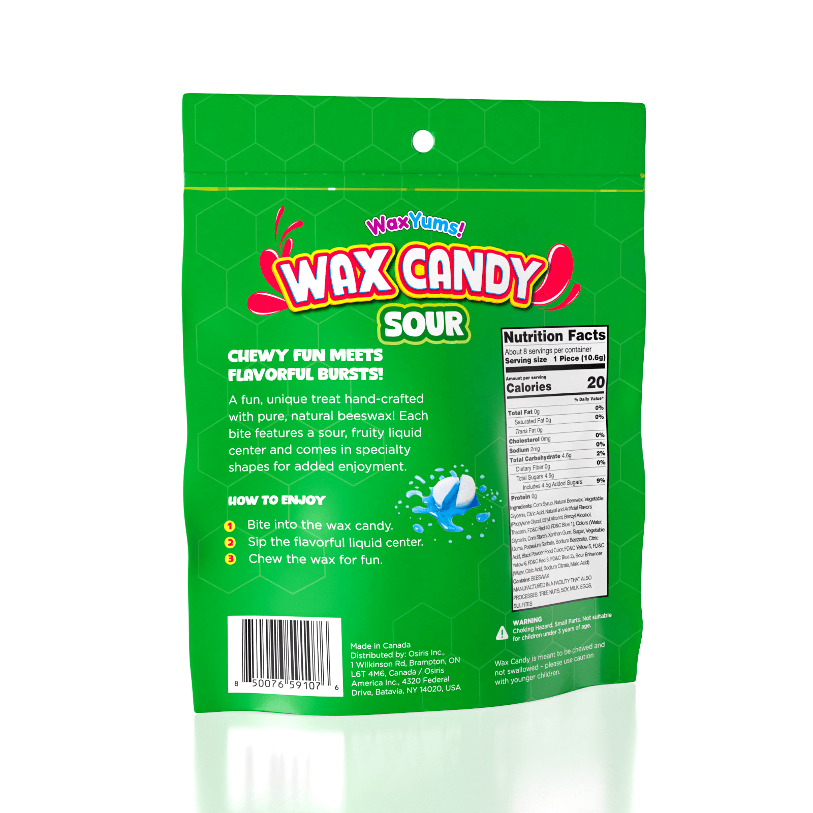 WaxYums! Chewy Gushing Sour Wax Candy Bag (85g) Simple Exclusive 